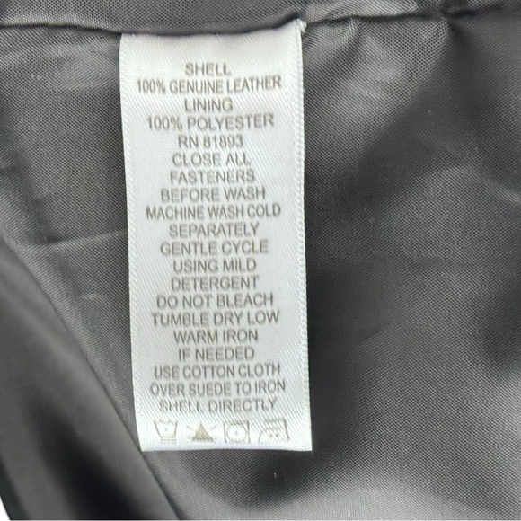 Y2K BLACK SUEDE LEATHER BUTTON DOWN COLLARED CAR COAT JACKET D & CO - Picture 14 of 14